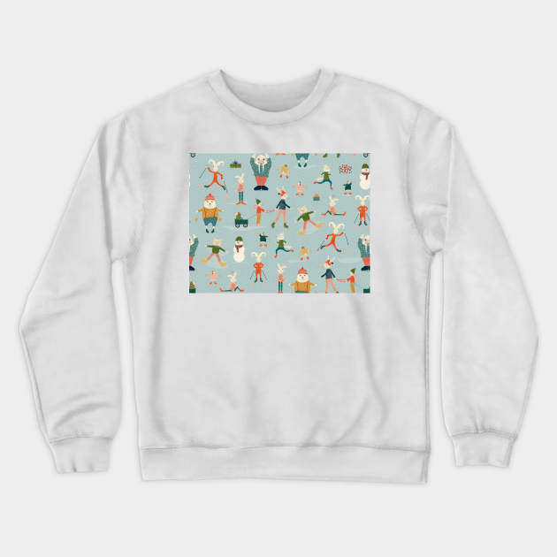 Arctic Animals Crewneck Sweatshirt by katherinequinnillustration